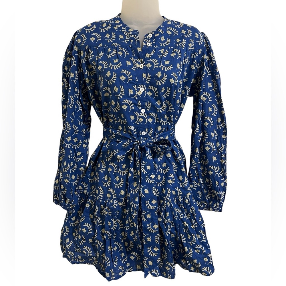 ELIZABETH JAMES THE LABEL Blue Cotton Dress NWT Size Small